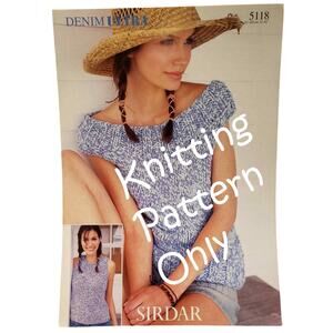 New Sirdar 5118 Denim Ultra Off Shoulder Tank Top Sweater Knitting Pattern